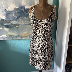 Twenty One L Leopard Print Strappy Dress 97% cotton